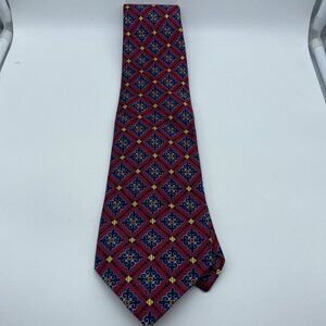 Robert Talbott Best of Class for Nordstrom 100% Silk Tie Red Blue Gold 58” x 4”